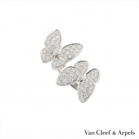 Van Cleef & Arpels 18k White Gold Butterfly Between the Finger Ring